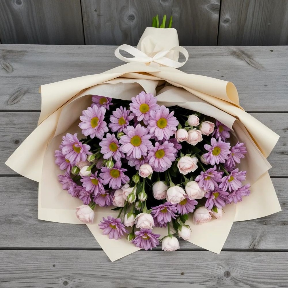 Букет цветов из: Розы и Хризантемы в Барыше