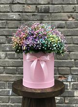Цветочная композиция из Гипсофила и Розы в шляпной коробке #REPLACE_PRED# Барыше
