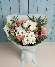Букет цветов из:  Розы, Лизиантусы и Хризантемы в Барыше