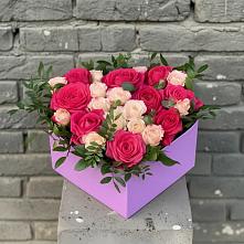 Цветочная композиция из Розы в коробке в Барыше
