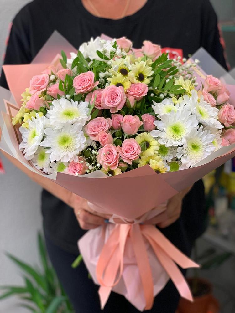 Букет цветов из: Розы и Хризантемы в Барыше