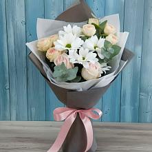 Букет цветов из:  Хризантемы и Розы #REPLACE_PRED# Барыше