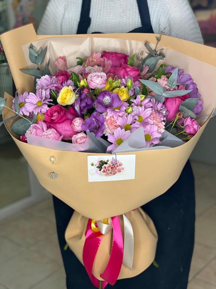 Букет цветов из: Хризантемы, Гвоздики и Альстромерии в Барыше