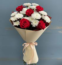 Букет цветов из:  Розы и Хризантемы в Барыше