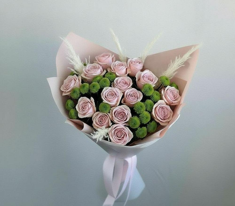 Букет цветов из: Розы и Хризантемы в Барыше