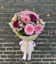 Букет цветов из:  Герберы и Хризантемы в Барыше
