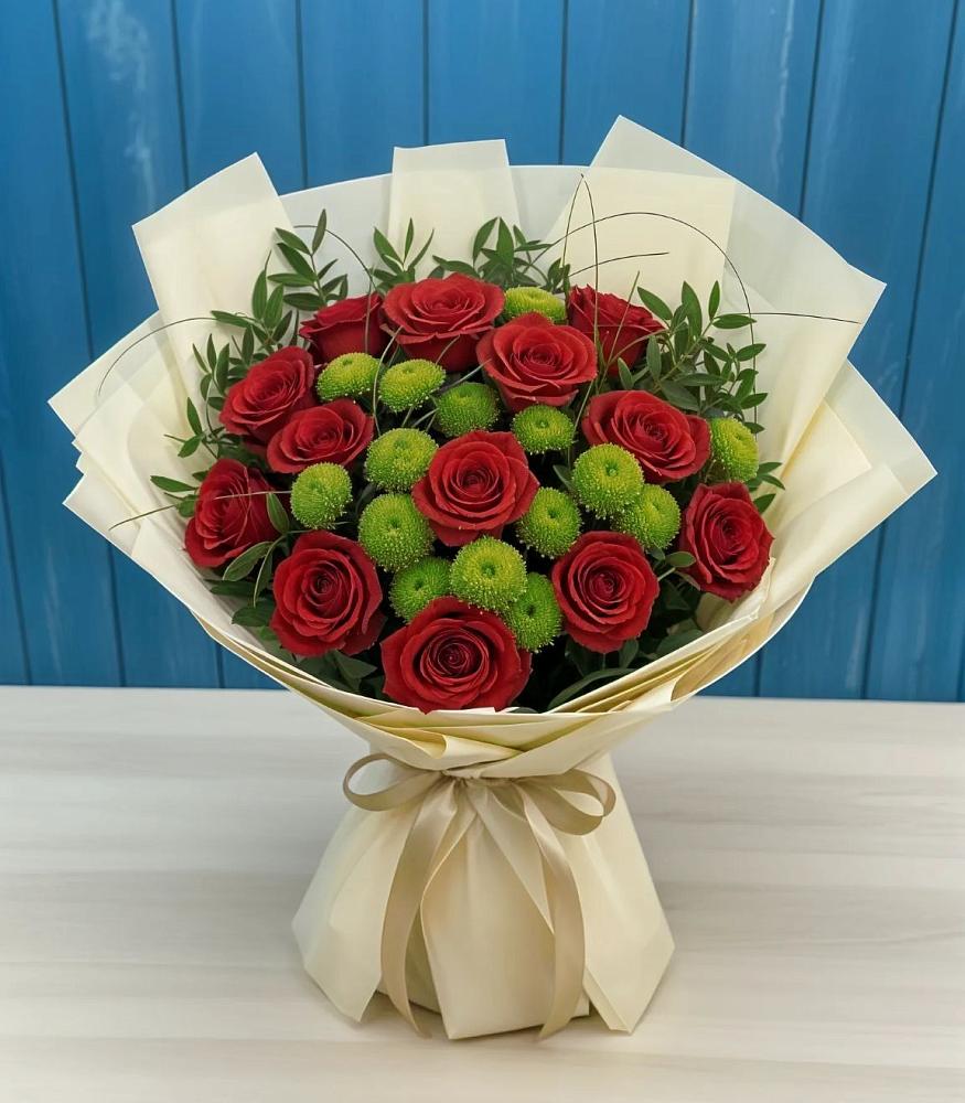 Букет цветов из: Розы и Хризантемы в Барыше