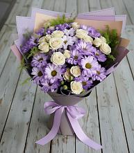 Букет цветов из:  Хризантемы и Розы в Барыше