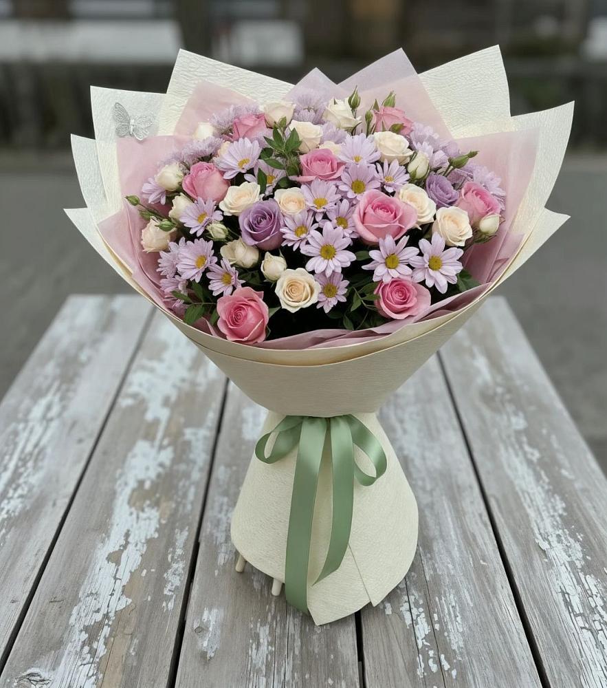 Букет цветов из: Розы и Хризантемы в Барыше
