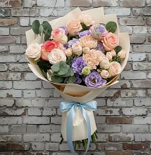 Букет цветов из:  Розы, Лизиантусы и Гвоздики в Барыше