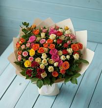Букет Микс из разноцветных кустовых роз #REPLACE_PRED# Барыше